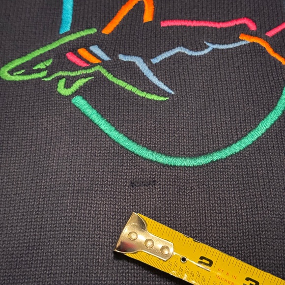 VTG Reebok Greg Norman Collection Sweater XL Shark 90s PGA Golf RARE Neon Knit - Picture 7 of 8